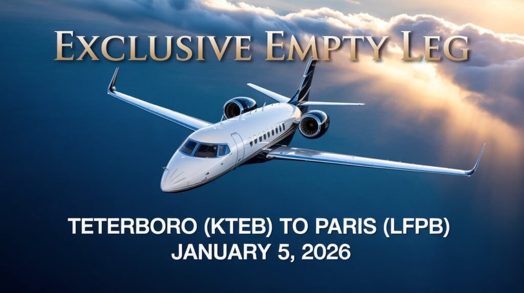 Exclusive Empty Leg: Teterboro (KTEB) to Paris (LFPB) – January 5, 2026