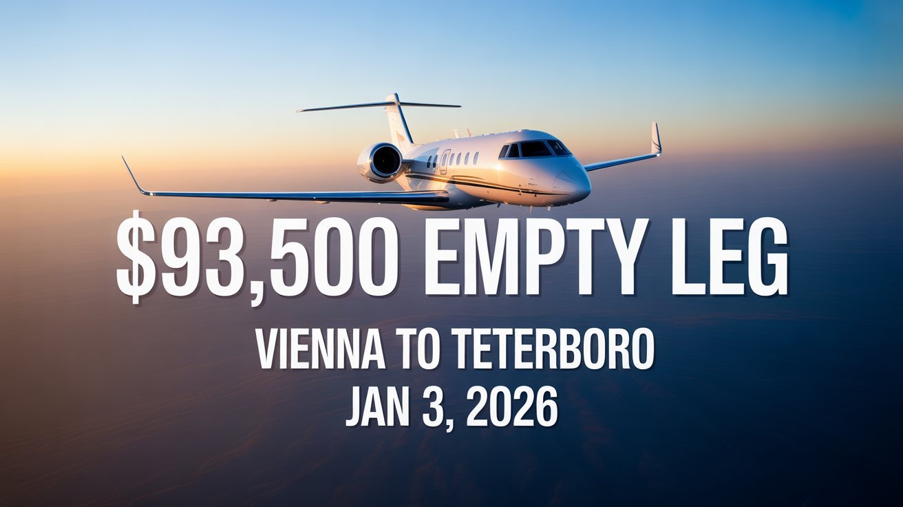 $93,500 Empty Leg Private Jet: Fly Vienna to Teterboro on Jan 3, 2026