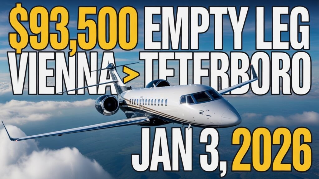 $93,500 Empty Leg Private Jet: Fly Vienna to Teterboro on Jan 3, 2026