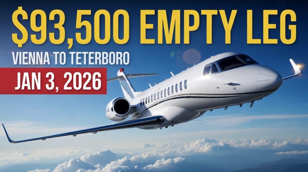 $93,500 Empty Leg Private Jet: Fly Vienna to Teterboro on Jan 3, 2026