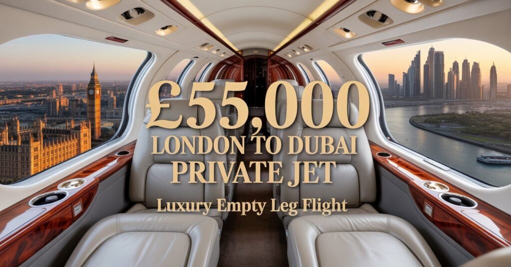 £55,000 London to Dubai Private Jet Luxury Empty Leg Flight