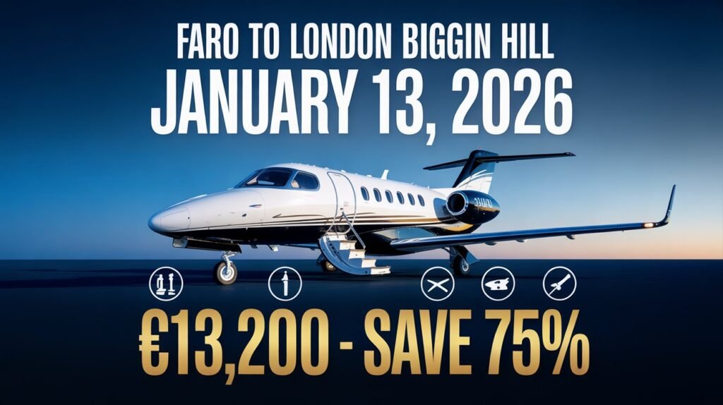 Empty Leg Charter Hawker 400XP from Faro to London Biggin Hill on 13012026