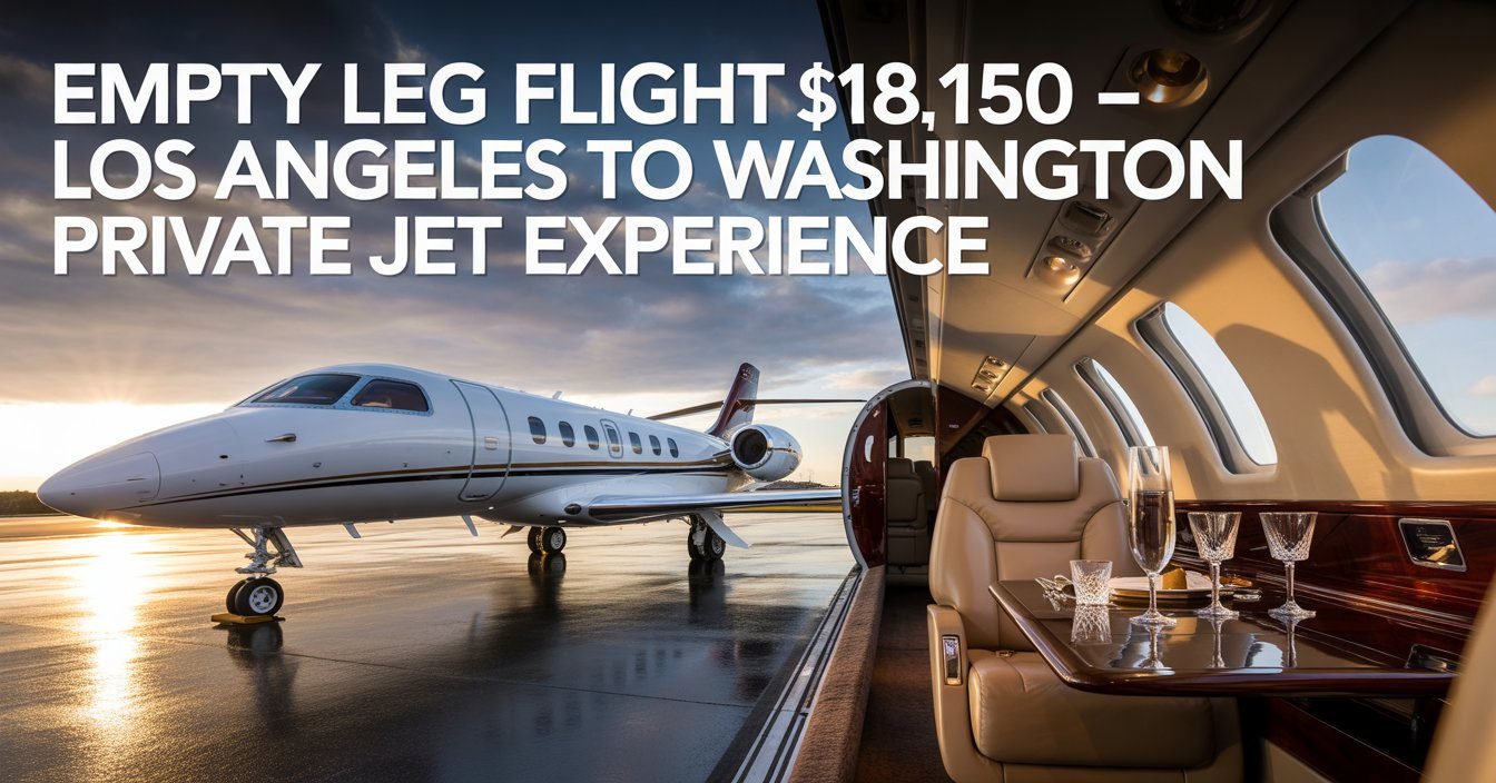 Empty Leg Flight $18,150 – Los Angeles to Washington Private Jet Experience