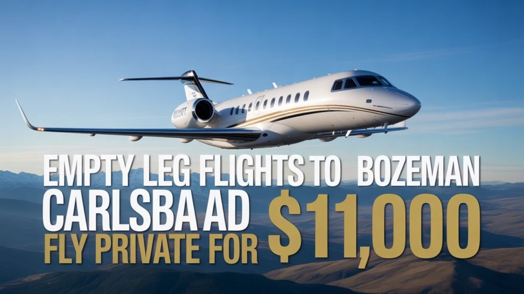 Empty Leg Flights Carlsbad to Bozeman Fly Private for $11,000