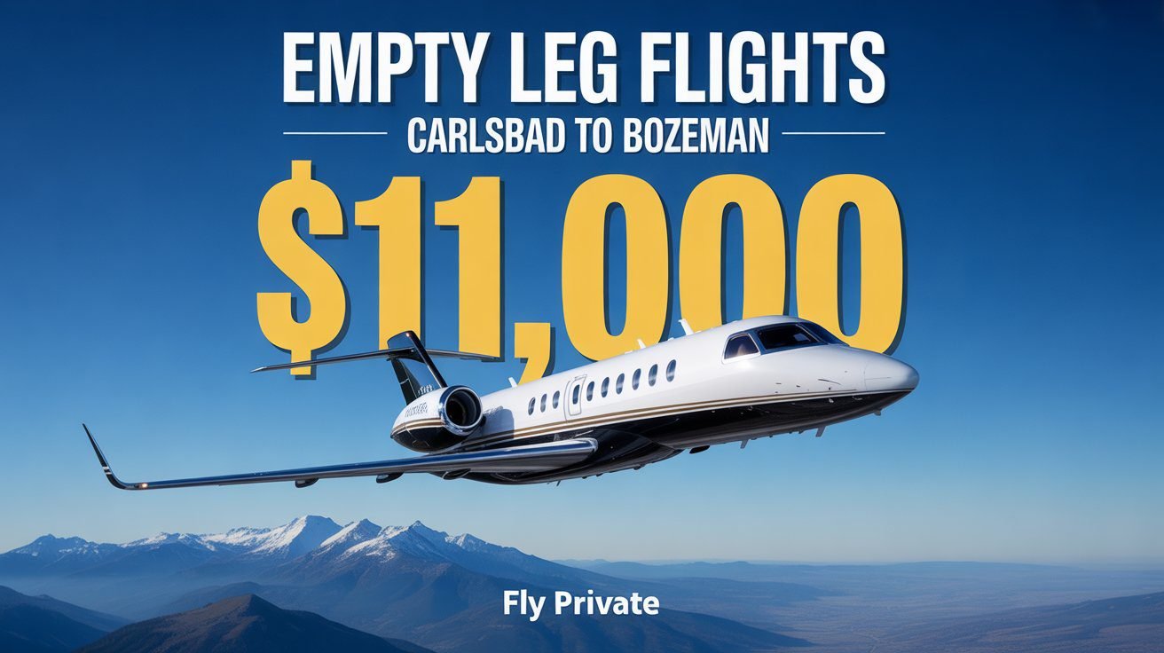 Empty Leg Flights Carlsbad to Bozeman Fly Private for $11,000