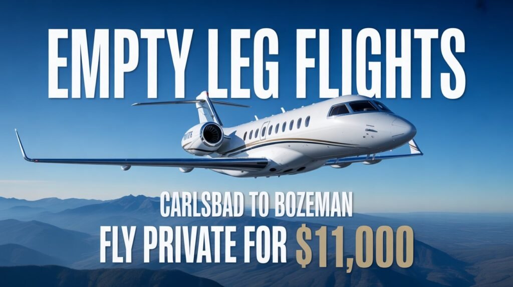 Empty Leg Flights Carlsbad to Bozeman Fly Private for $11,000