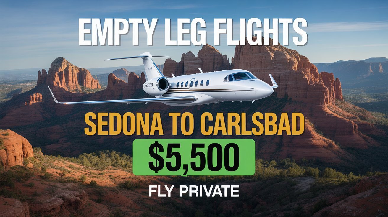 Empty Leg Flights Sedona to Carlsbad Fly Private for $5,500