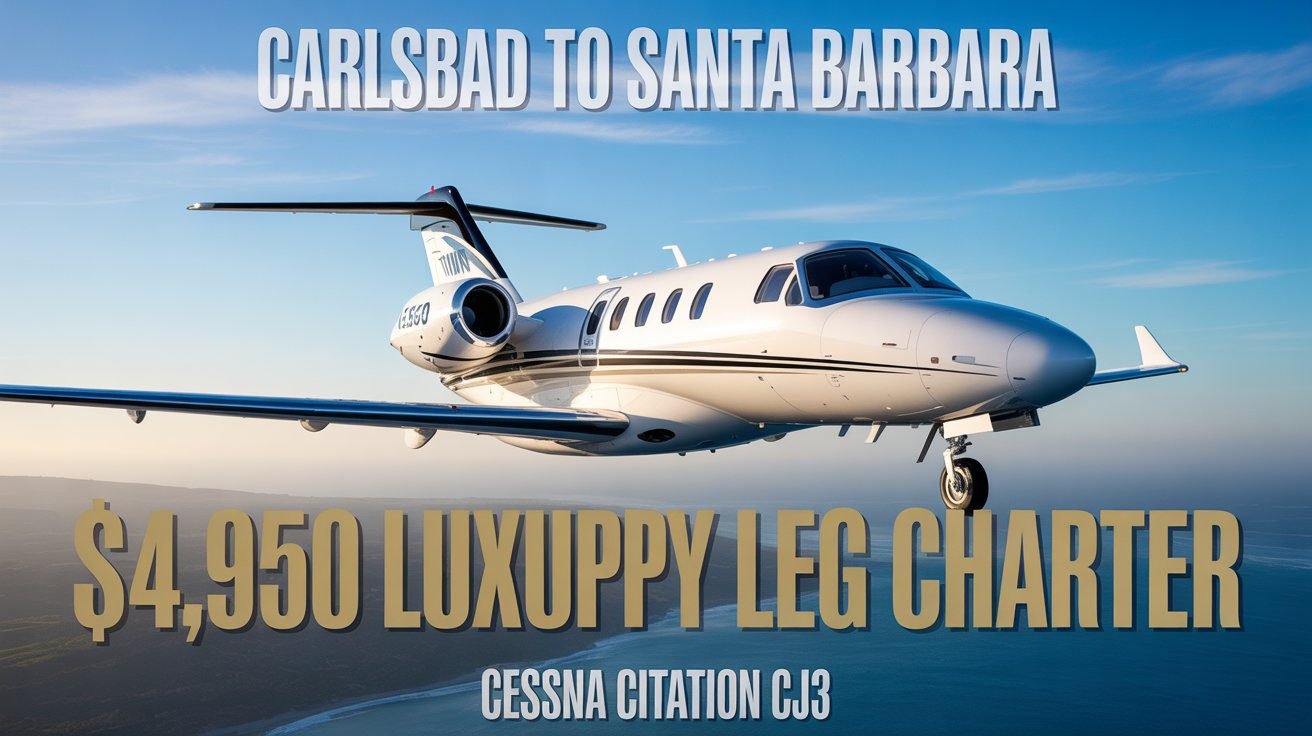 Fly Carlsbad to Santa Barbara Private Jet – $4,950 Luxury Empty Leg Charter