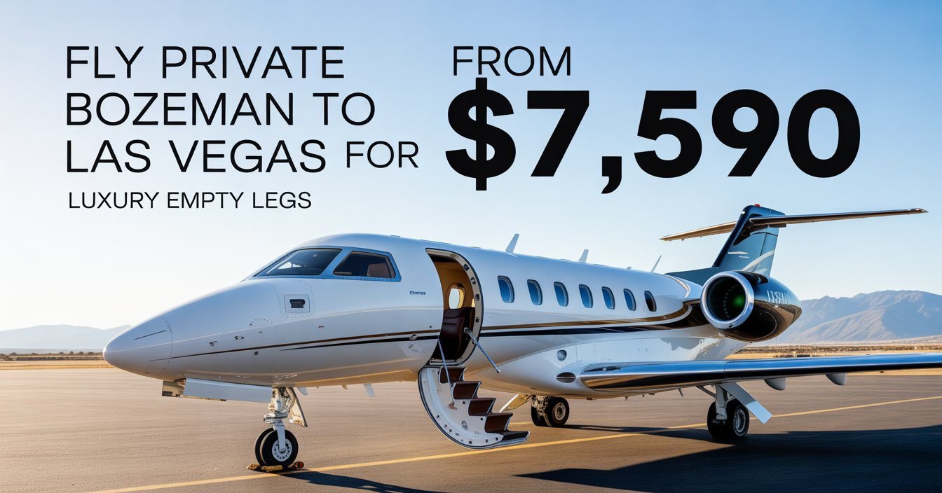 Fly Private from Bozeman to Las Vegas for $7,590 Luxury Empty Legs