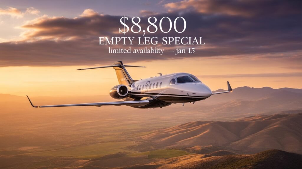 Hawker 850XP Empty Leg Flight Carlsbad to San Jose on Jan 15, 2026