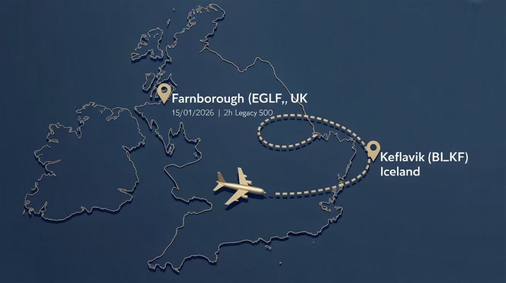 Legacy 500 Empty Leg Flight Farnborough to Keflavik for £20,075
