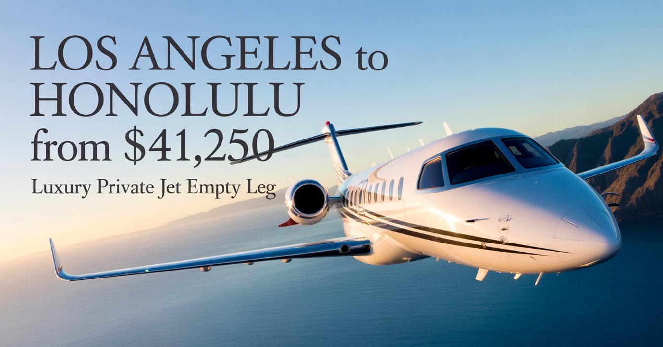 Los Angeles to Honolulu from $41,250 Luxury Private Jet Empty Leg