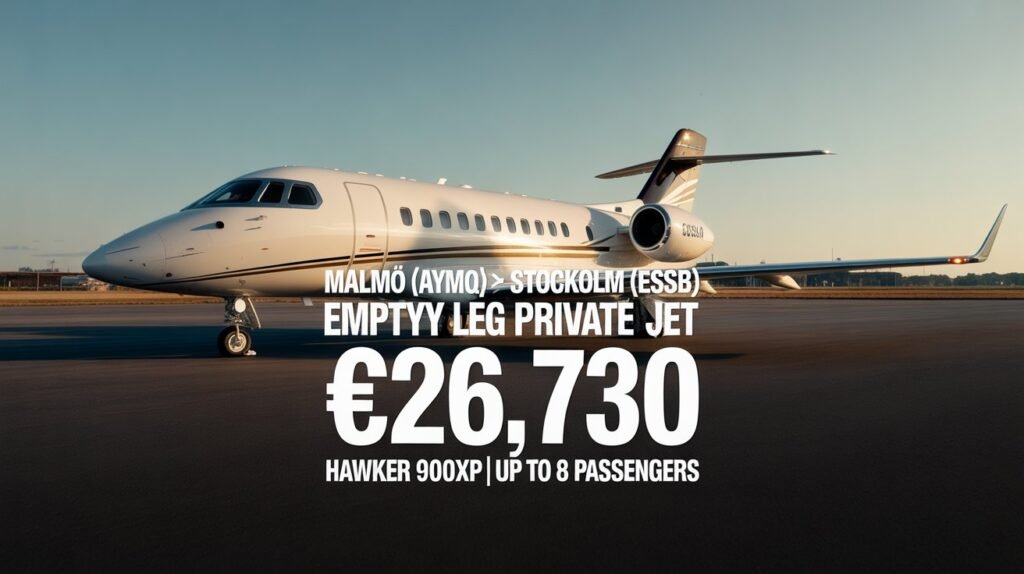 Malam (AYMQ) to Stockholm (ESSB) for €26,730 on a Hawker 900XP empty leg.