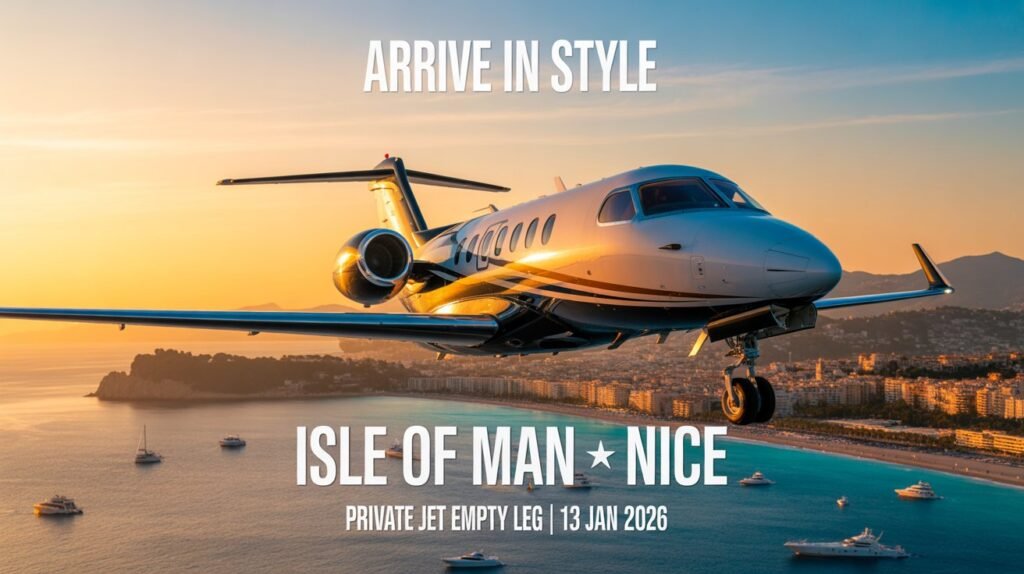 Exclusive Hawker 400XP Empty Leg Flight: Isle of Man to Nice for £8,690 on 13/01/2026