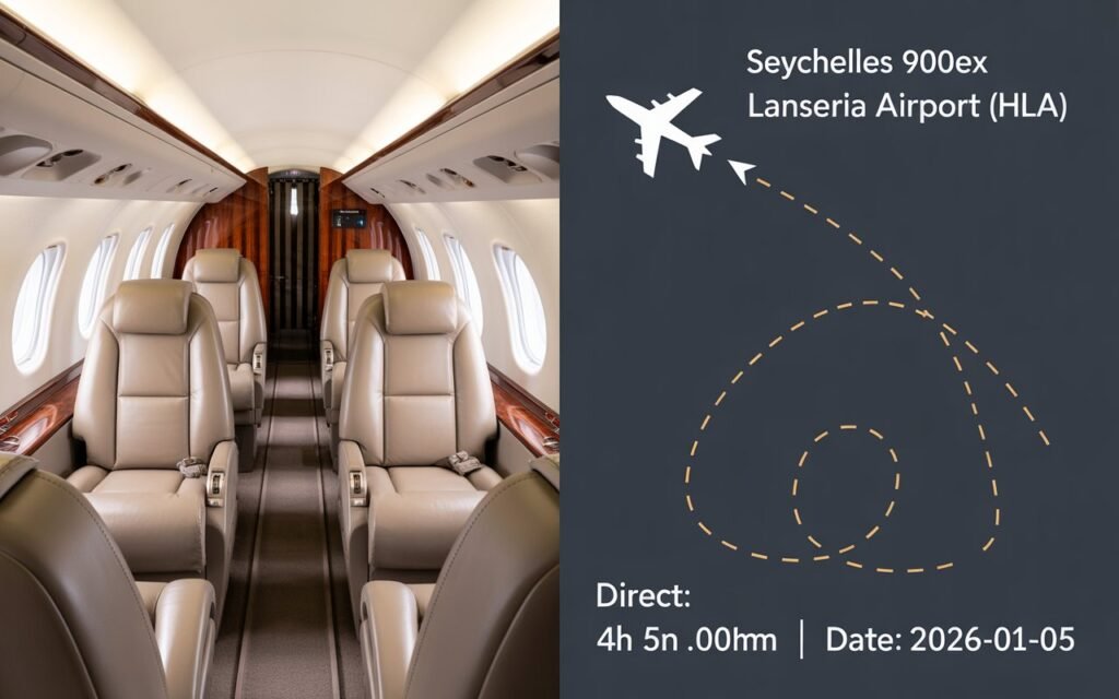 Empty Leg: Falcon 900EX from Seychelles to Lanseria for 10 Pax | Jan 5, 2026 | 4h50m