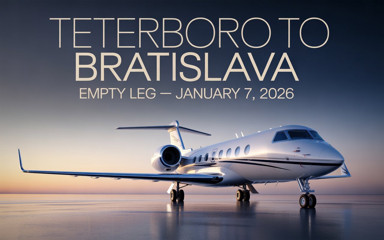 Teterboro to Bratislava Empty Leg: Gulfstream G550 for January 7, 2026