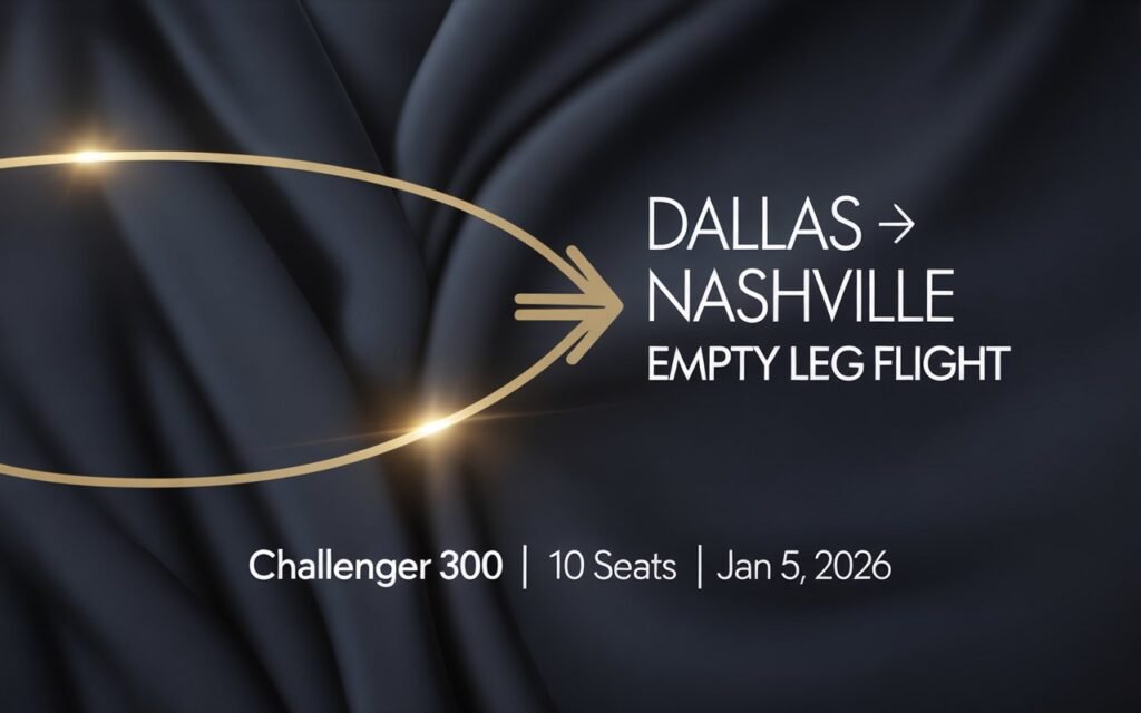 Dallas to Nashville Empty Leg: Challenger 300 for January 5, 2026