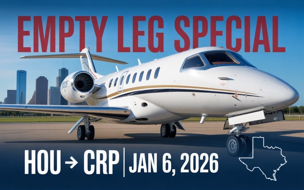 Houston Hobby to Corpus Christi Empty Leg: Cessna Citation V for January 6, 2026