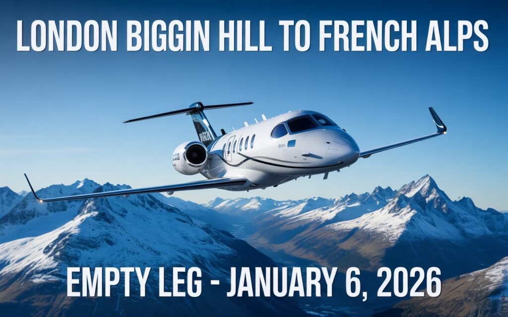 London Biggin Hill to French Alps Empty Leg: Pilatus PC-24 for January 6, 2026