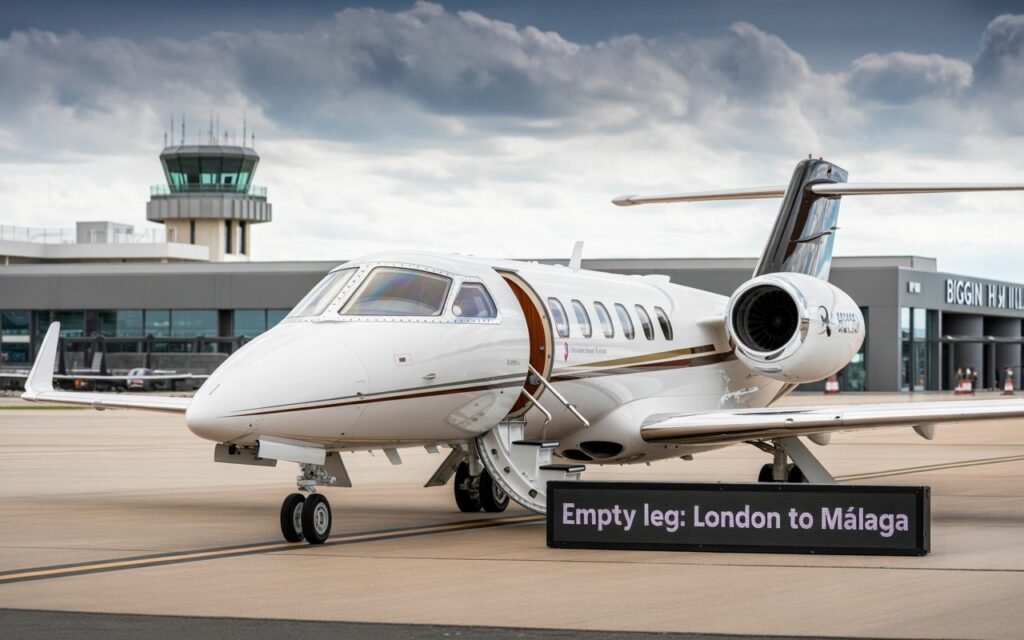 London Biggin Hill to Málaga Empty Leg: Learjet 45 for January 6, 2026