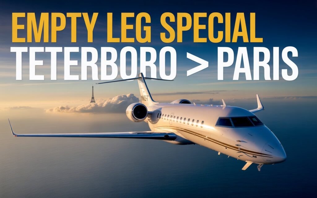 Global 5000 Private Jet Charter: Empty Leg Flights from Teterboro, NJ to Paris