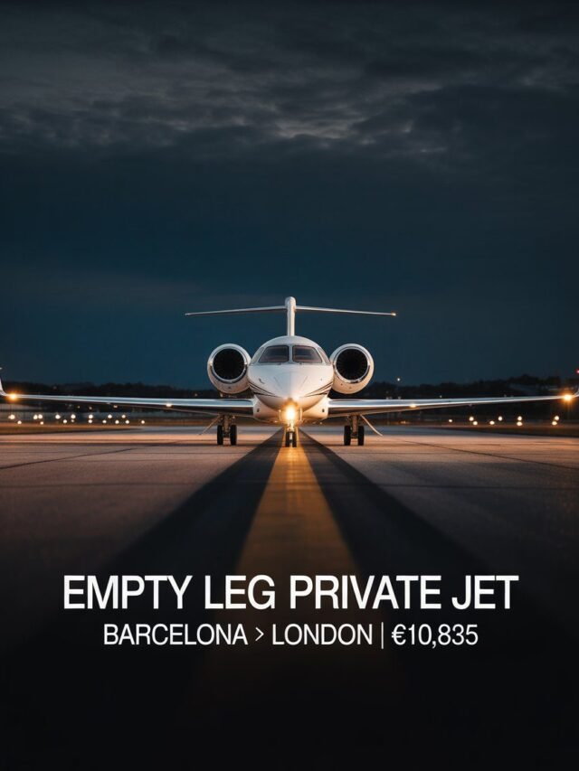 Empty Leg Flights Barcelona to London: Fly Private for €10,835.