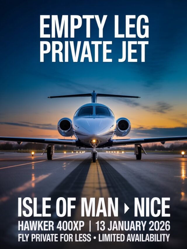 Hawker 400XP Empty Leg: Isle of Man → Nice for £8,690 (13 Jan 2026)