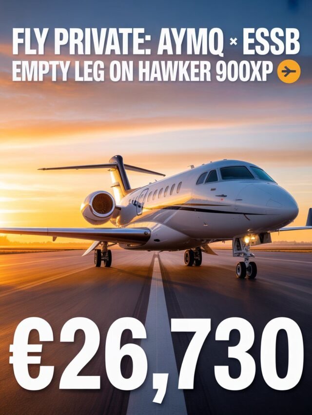 Fly Private Malmö to Stockholm on a Hawker 900XP Empty Leg.