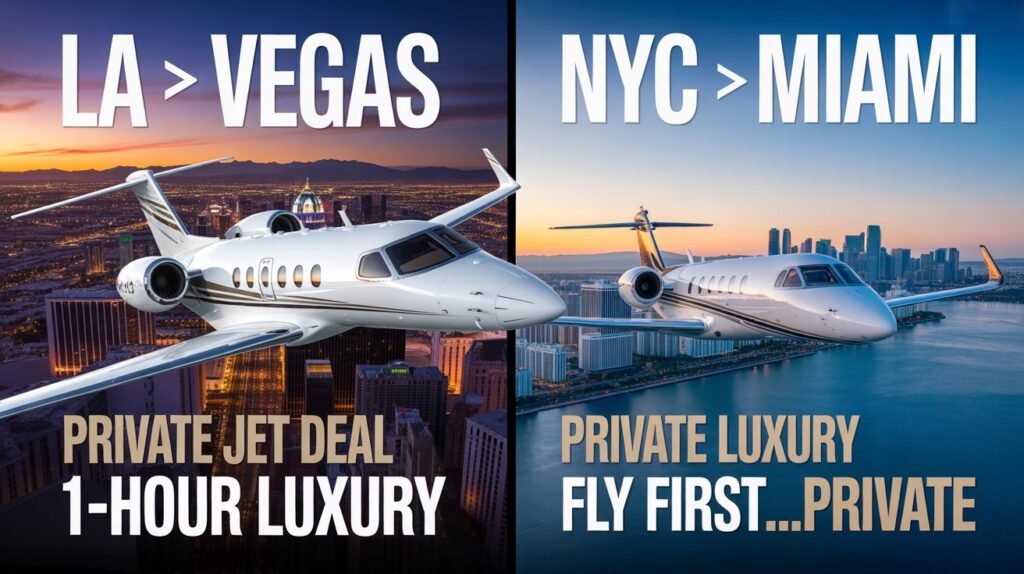 private jet to Paris, private jet from LA to Vegas, and private jet NYC to Miami