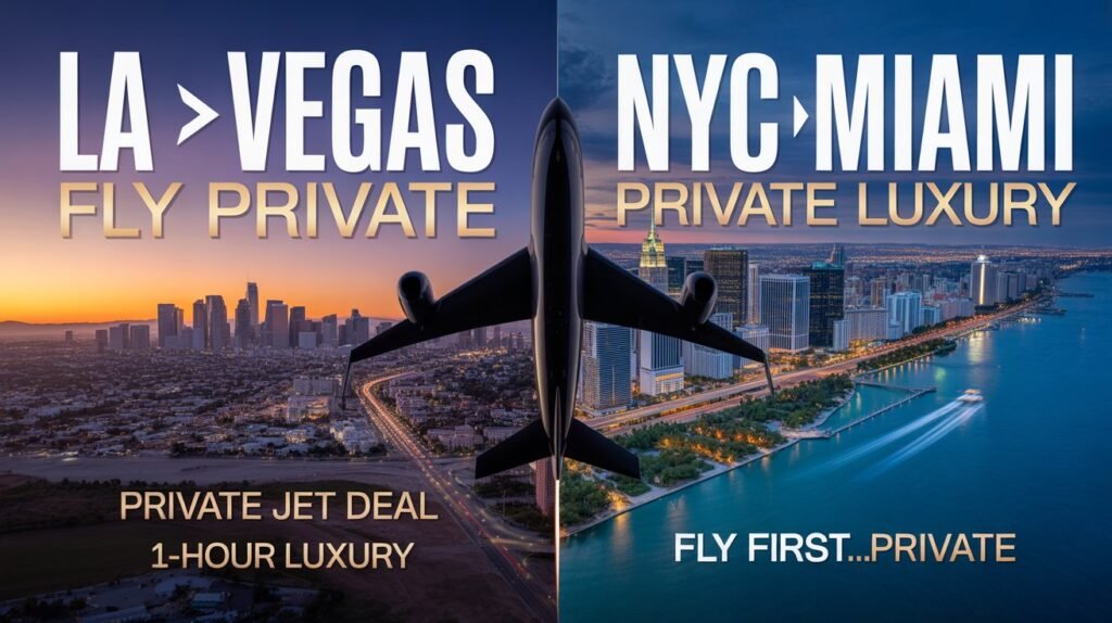 private jet to Paris, private jet from LA to Vegas, and private jet NYC to Miami