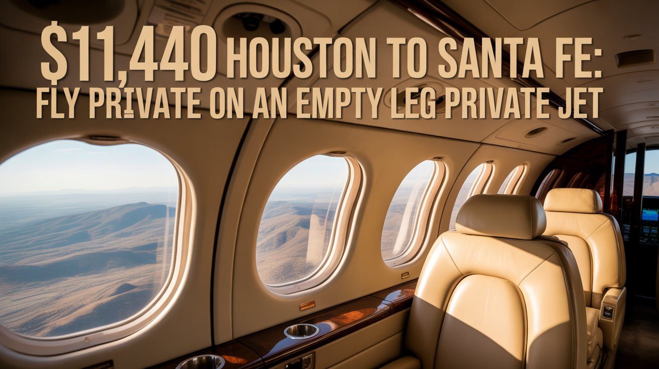 $11,440 Houston to Santa Fe Fly Private on an Empty Leg Private Jet