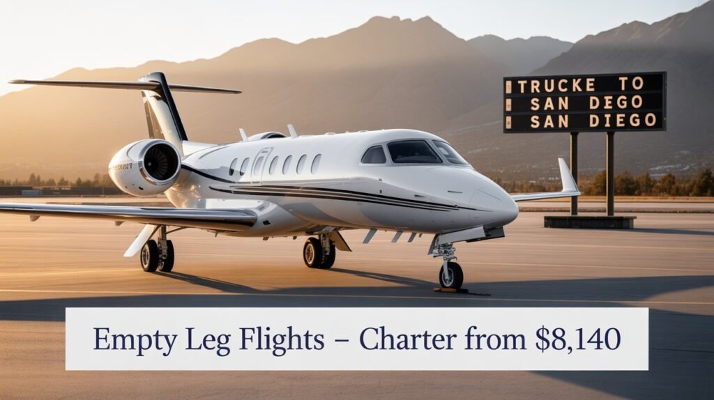 Truckee to San Diego Private Jet Empty Leg Flights – Charter from $8,140