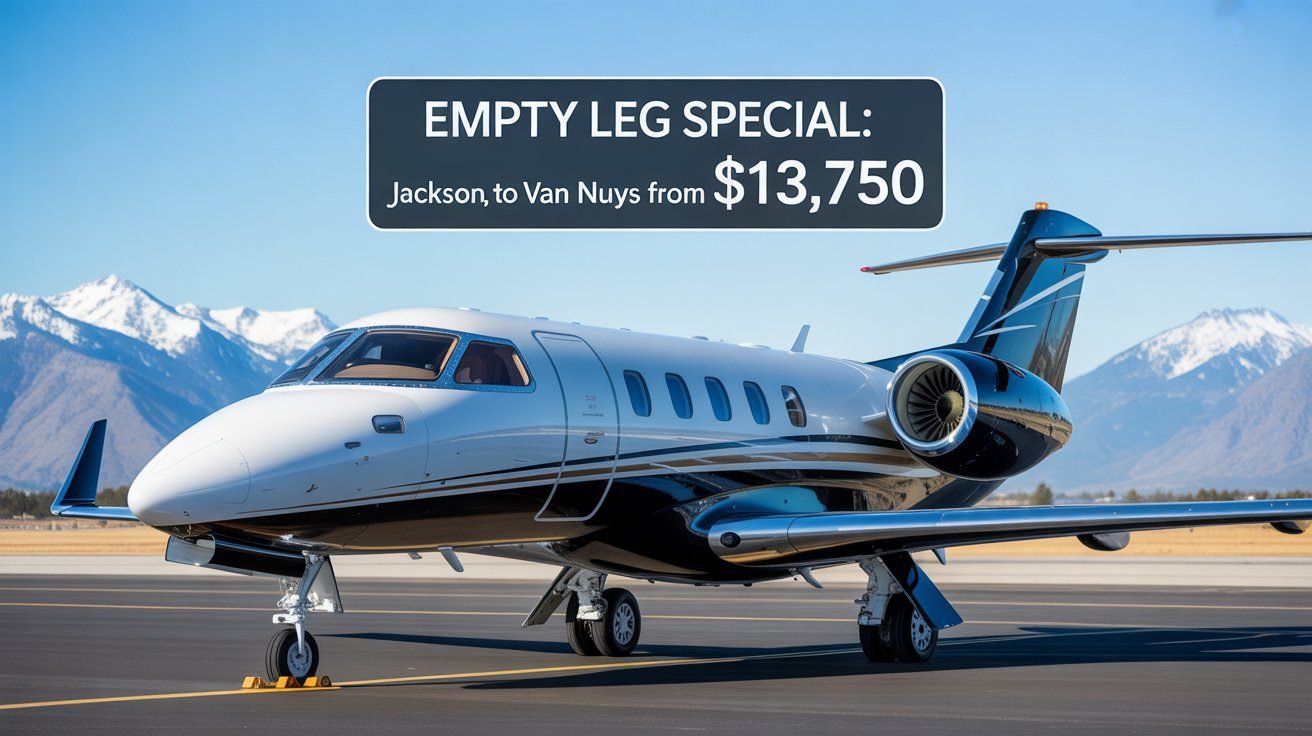 Jackson, Wyoming to Van Nuys, California Empty Leg Jet from $13,750