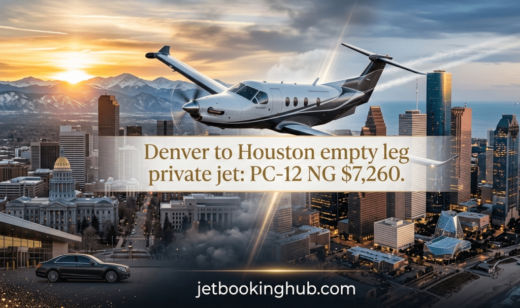 Denver to Houston empty leg private jet PC 12 NG $7,260