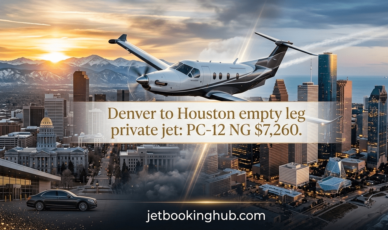 Denver to Houston empty leg private jet PC 12 NG $7,260