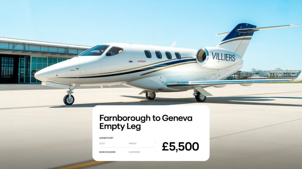Farnborough to Geneva Empty Leg HondaJet for £5,500 Villiers (1)