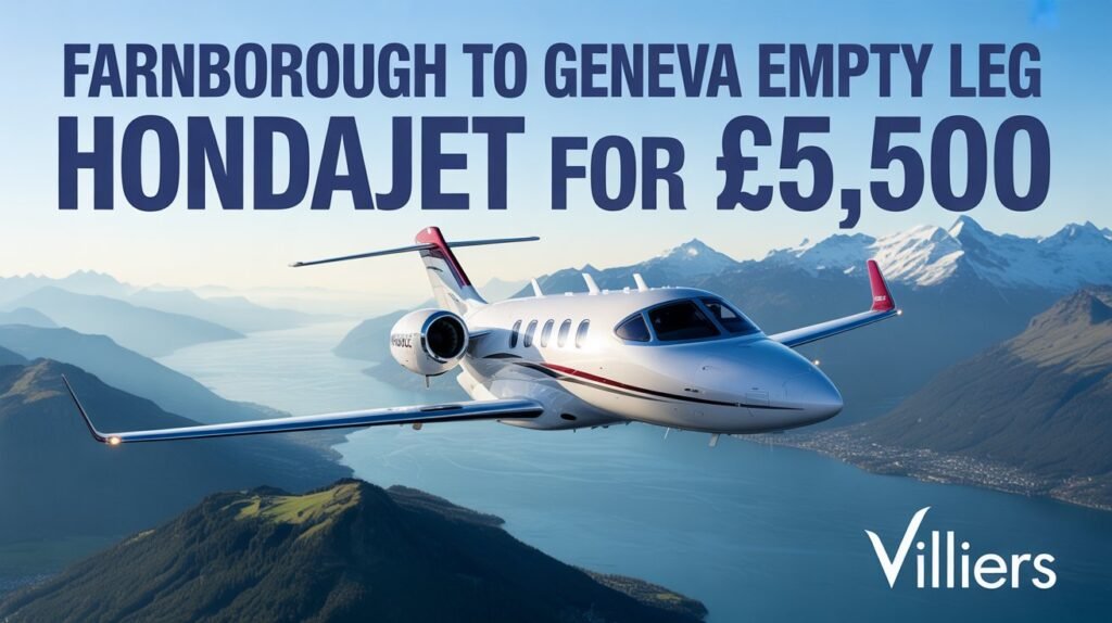 Farnborough to Geneva Empty Leg HondaJet for £5,500 Villiers (2)
