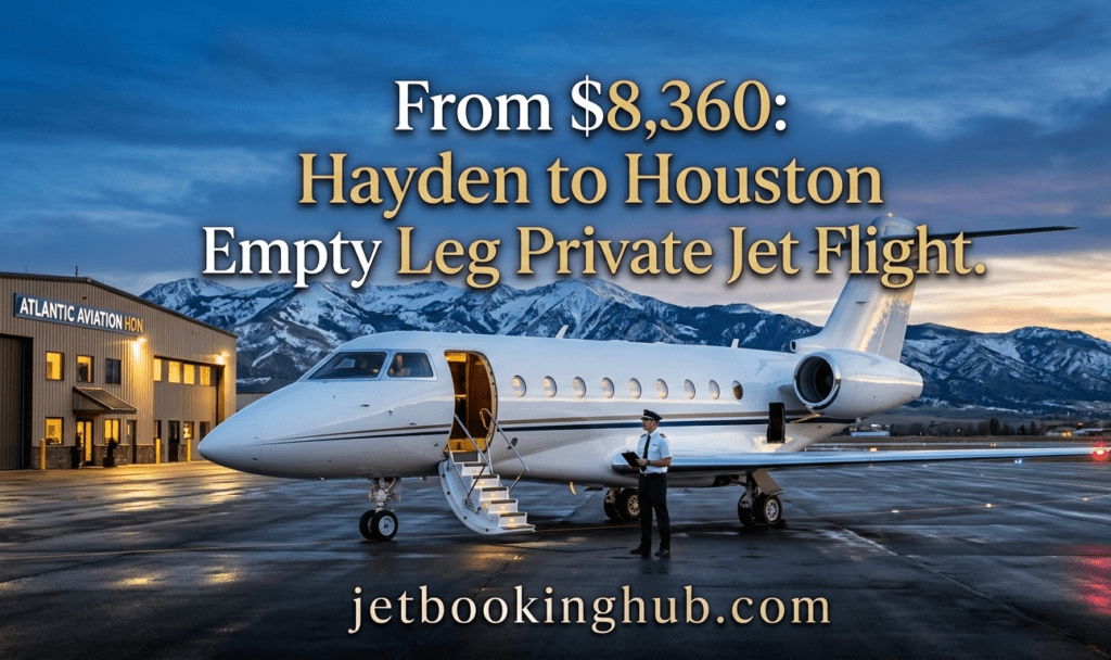 From $8,360 Hayden to Houston Empty Leg Private Jet Flight