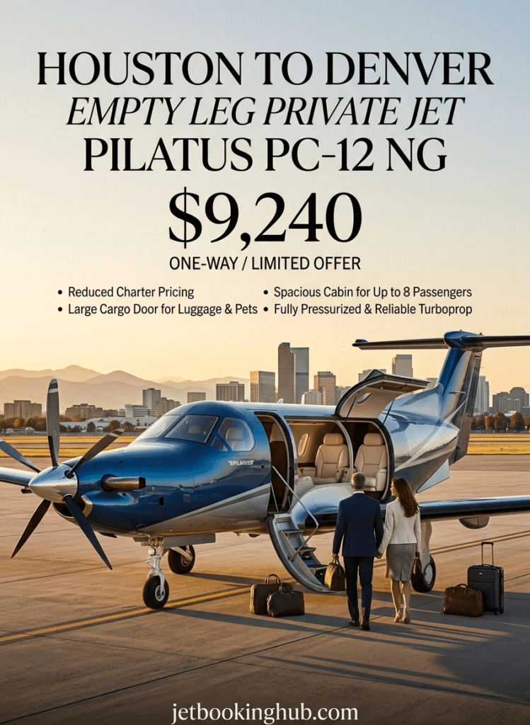 Houston to Denver Empty Leg Private Jet Pilatus PC 12 NG (1)