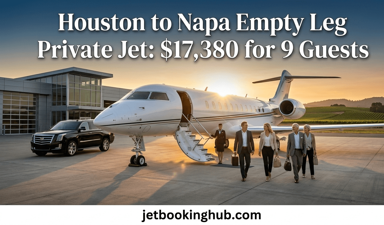 Houston to Napa Empty Leg Private Jet $17,380 for 9 Guests (1)