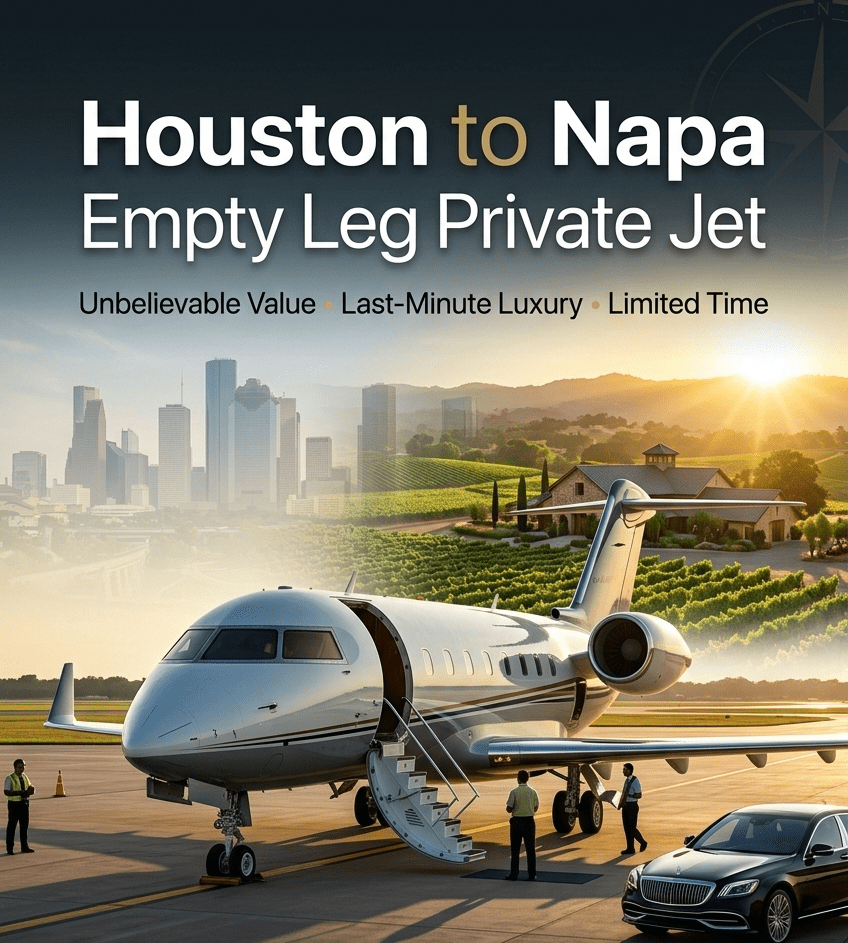 Houston to Napa Empty Leg Private Jet $17,380 for 9 Guests (4)