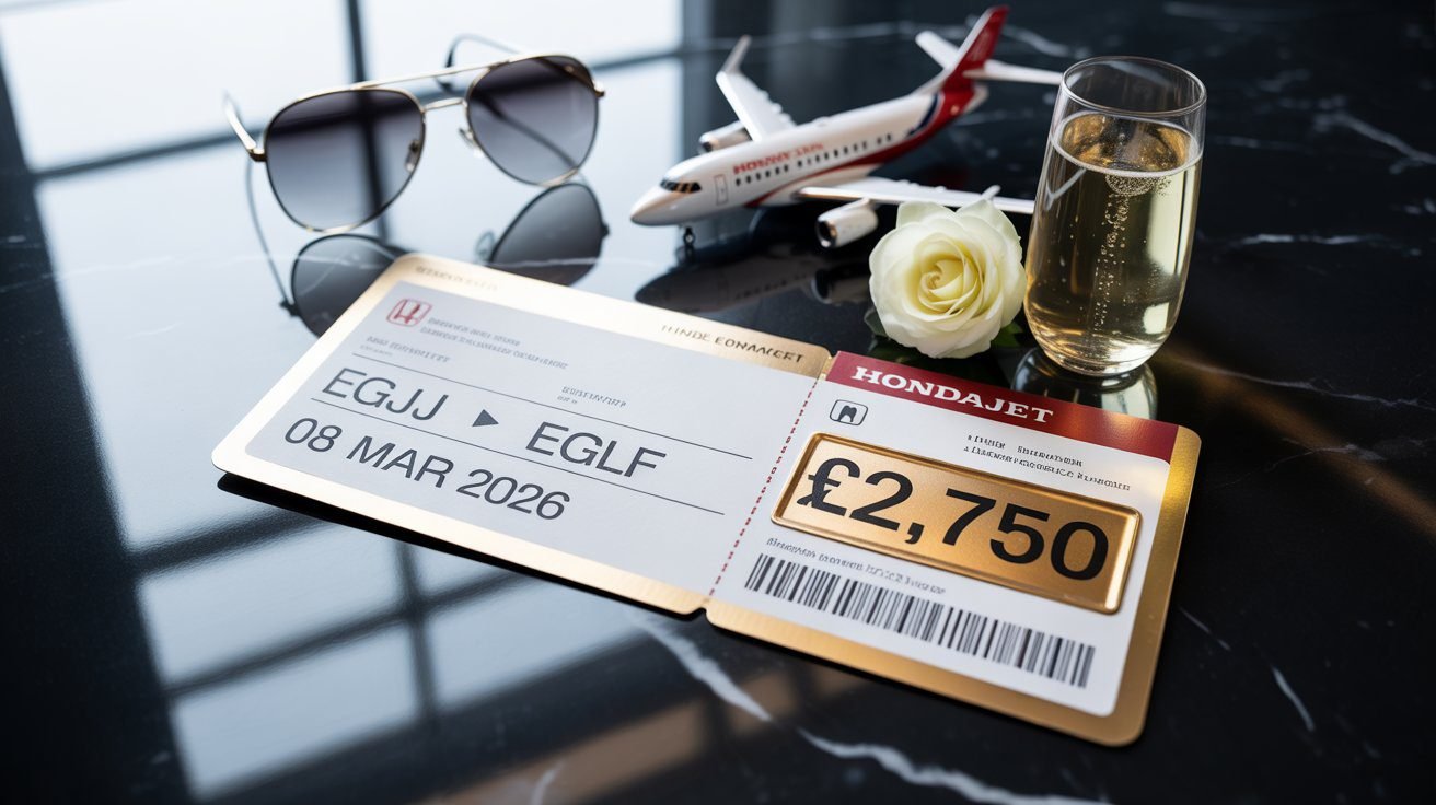 Jersey to Farnborough Empty Leg Private Jet £2,750 HondaJet (3)