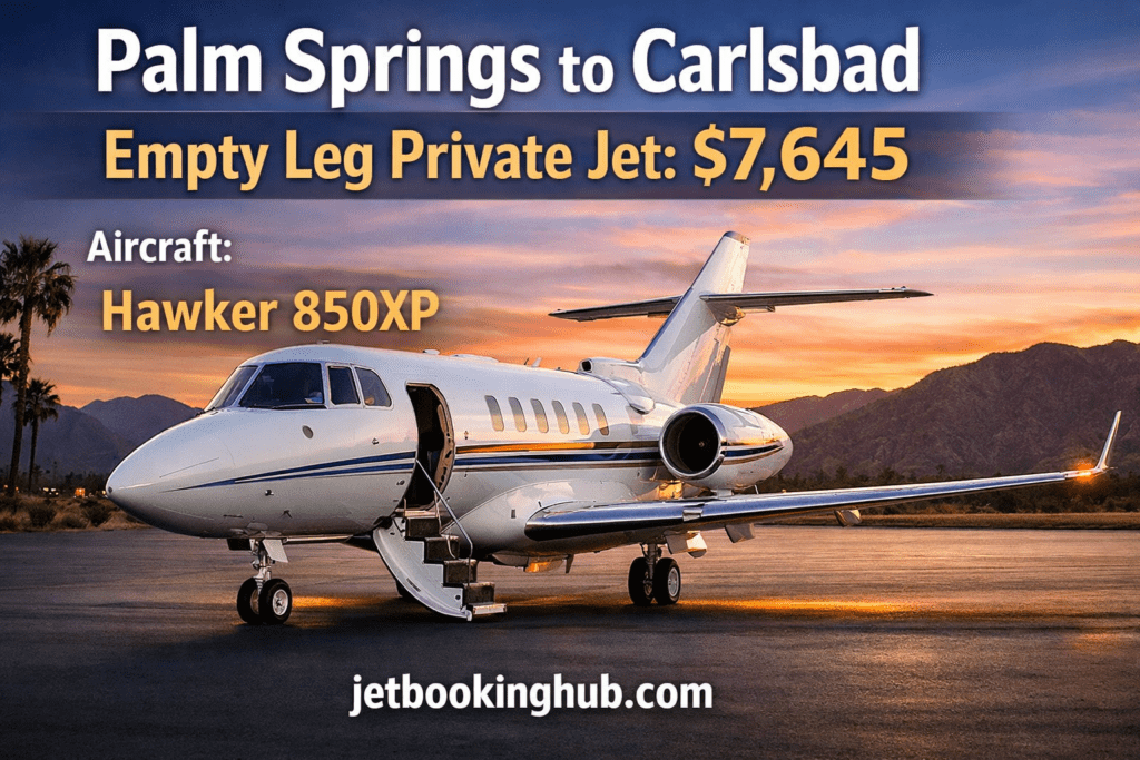 Palm Springs to Carlsbad Empty Leg Private Jet $7,645 (1)