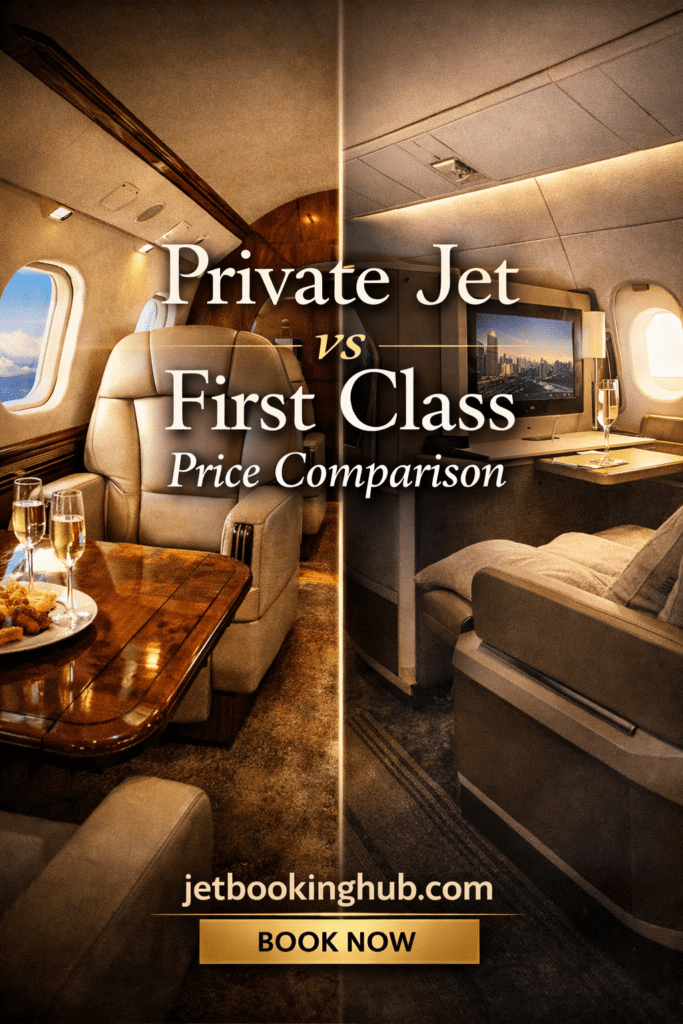 Private jet vs first class comparison