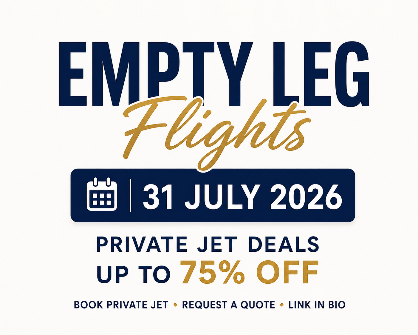 Home 1 Empty Leg Flights 31 July 2026 Private Jet Deals Up to 75% Off