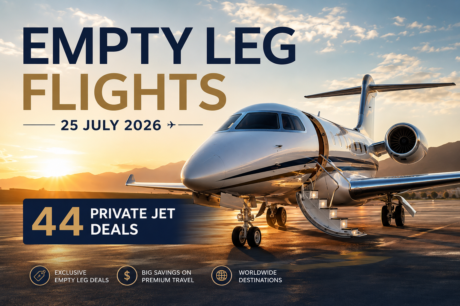 Empty Leg Flights – 25 July 2026 44 Private Jet Deals to Nice, Salzburg, Miami & Beyond