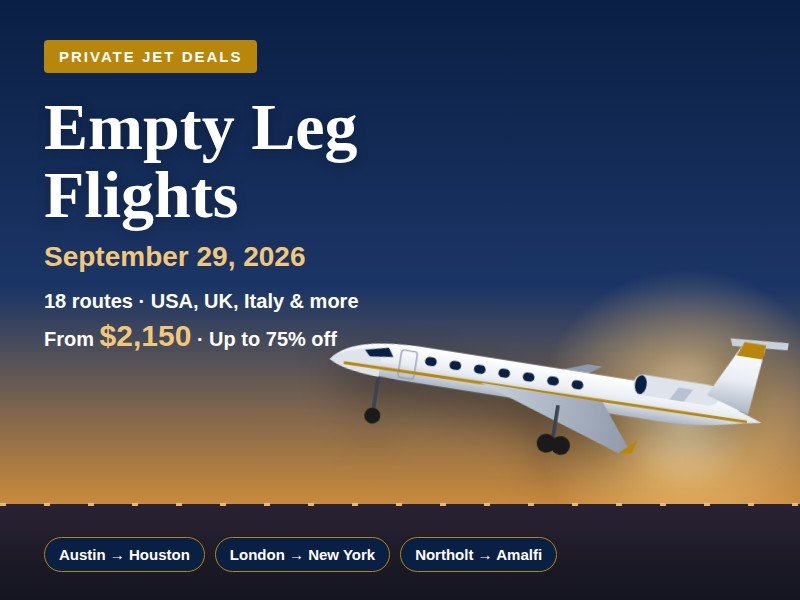 Home 5 empty leg flights september 29 2026 featured 800x600